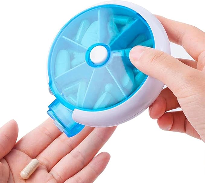Weekly Round Pill Box - Round Weekly Pill Storage Box, Weekly Pill Organizer, Fruit-Shaped Design Storage Supplies for, Candy, Pills, and Other Items