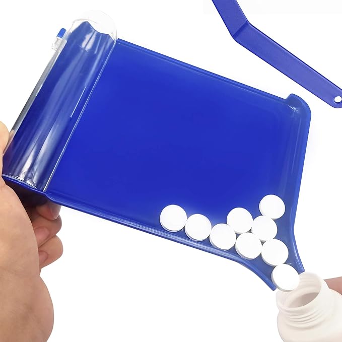 Medarchitect Left Hand Pill Counter Tray with Spatula (Blue)