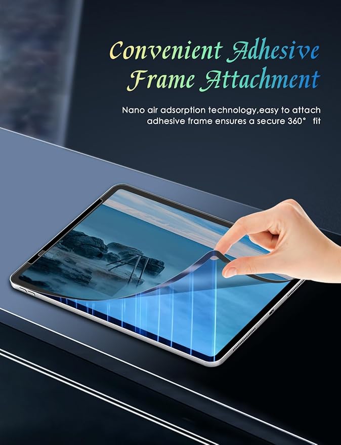PYS Privacy Screen Protector for iPad Pro 12.9 Inch 2022 2021 2020 2018 - Reusable and Washable iPad Privacy Screen Filter Compatible Apple Pencil & Case [Anti-glare] [Not Fall Off] [Full Screen
