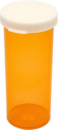 Five Star Supplies Snap Cap Plastic Pill Bottles - Easy Open Snap Cap - Pill Container Prescription Vial (Amber, 16 DRAM 300 ct.)