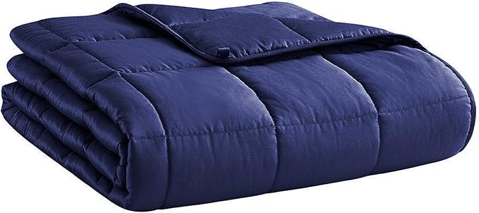 L'AGRATY Weighted Blanket - 48"x72" 15lbs Cooling Breathable Heavy Blanket Microfiber Material with Glass Beads for Adult All-Season Summer Fall Winter Soft Thick Comfort