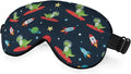 Astronaut Dinosaur Sleep Eye Mask Eye Cover Rex Tyrannosaurus Space Surf Funny Animal Silk Eye Mask for Sleeping with Adjustable Strap for Travel Nap Shift Work Office
