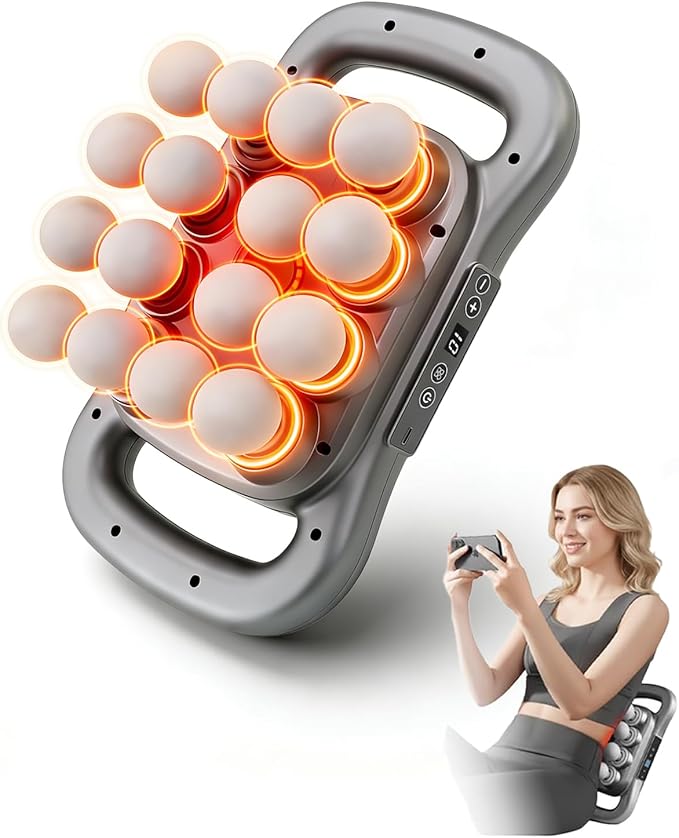 16 Head Massage Gun Set - Deep Tissue Percussion Massager with 9 Modes&Levels with Red Light Therapy,for Body,Back,Shoulders,Neck,Legs,Foot,Massage Gun deep Tissue,Best Gift for Women,Men,Mom and Dad
