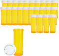 Plastic Amber Medicine Pill Bottles, 6 Dram, (25 Pack), Push Down and Turn Child Resistant Caps, Amber Prescription Vial, Medicine Container, Pill Cases Dispenser Organizers