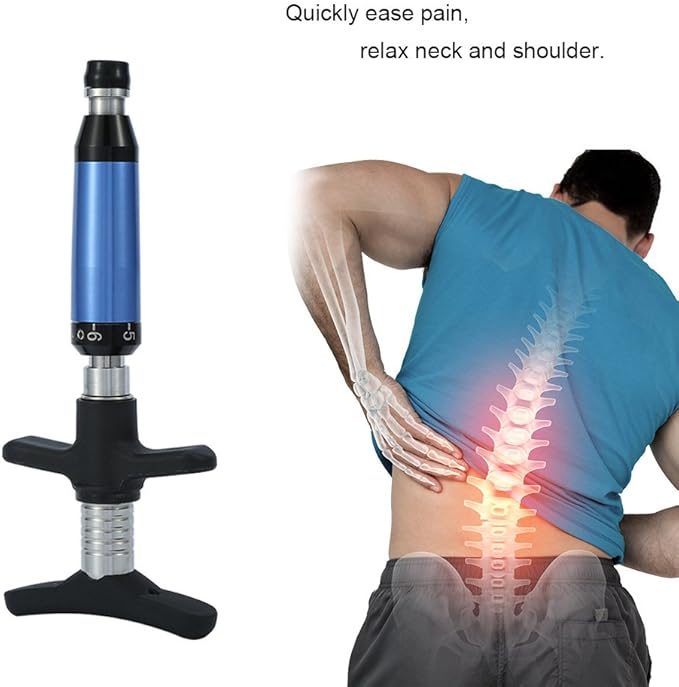 6 Levels Manual One Head Spinal Massager, Portable Chiropractic Adjustment Kit Spine Back Massage Tool (1 Head)
