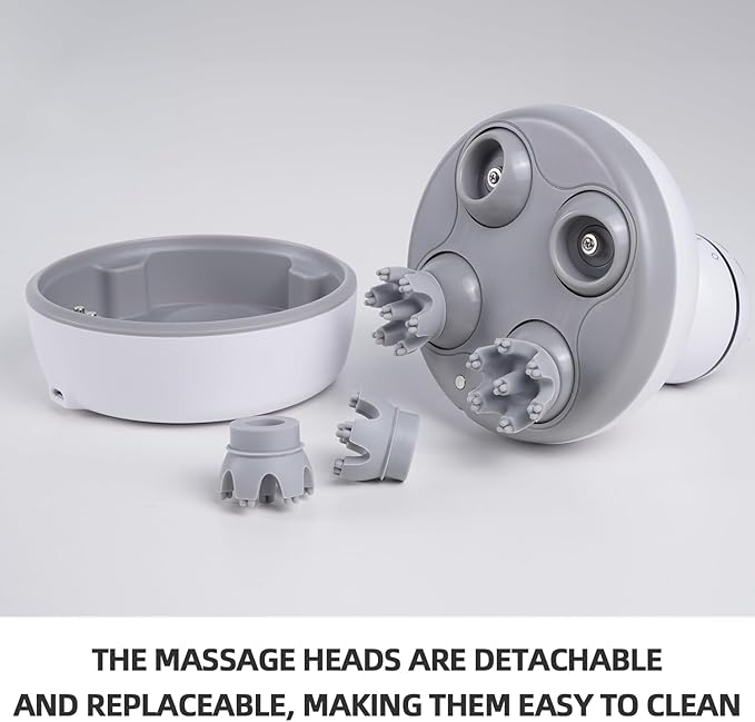 cotsoco Electric Cordless Head & Scalp Massager with Kneading 84 Nodes, Handheld Waterproof Hair Massager with Magnetic Charging Base for Hair Growth, Stress Relax & Deep Clean, Gifts for Dad Mom
