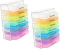 2sets Portable Day Pill Organizer Design Sealed Travel Case for Medicine Storage to Keep Medications Separate and Fresh