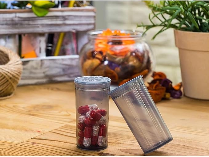 100Pcs Empty Pill Bottles with Caps, 13 Dram Empty Prescription Vial, Waterproof Airtight Joint Pill Bottles with Pop Top Caps, Medicine Container for Pill, Crafts, Candy, Supplements(Black)