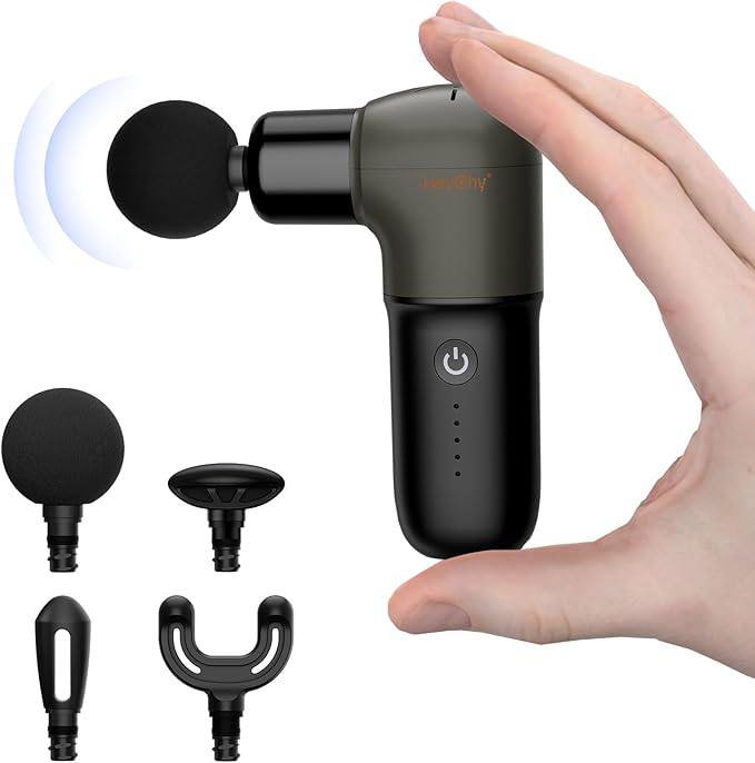 Super Mini Massage Gun, Deep Tissues Percussion Muscle Massager, Compact Sports Travel Massage Gun, Portable Massager Gun for her him, Black