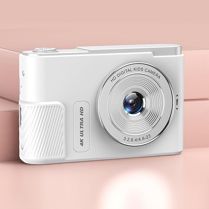 Dpofirs Digital Camera 48MP 4K Vlogging Camera with 2.4 Inch Screen 16X Digital Zoom Compact Camera for Teens Beginner Adult (White)