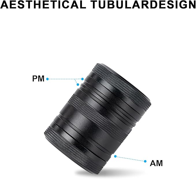 Pill Box 2 Times a Day - Metal Pill Case, Portable Daily 2 Compartment Pill Container, Waterproof Travel Aluminum Pill Holder for Fish Oils, Vitamin, Fish Oil, Supplements