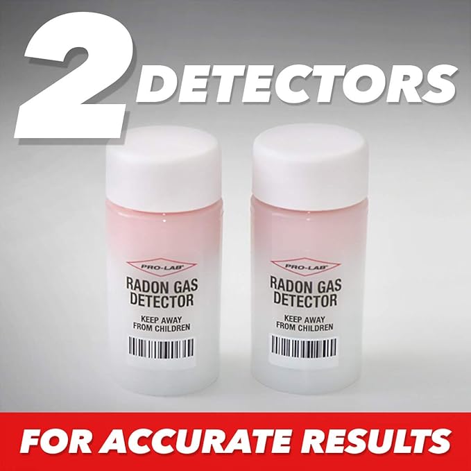 PRO-LAB Radon Gas Short-Term Test Kit – 2 Detectors for Real-Estate Transactions. EPA Approved. Lab Fees and Return Mailer Included