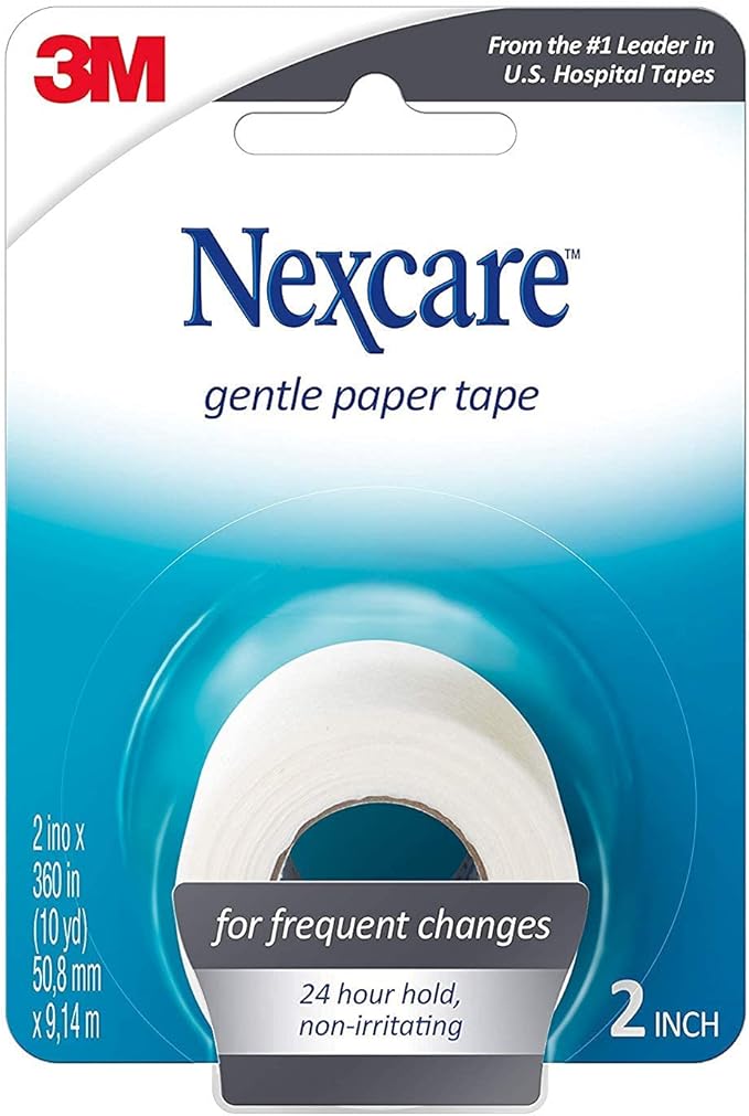 Nexcare Gentle Paper First Aid Tape, 2 Inches X 10 Yards, Pack of 6