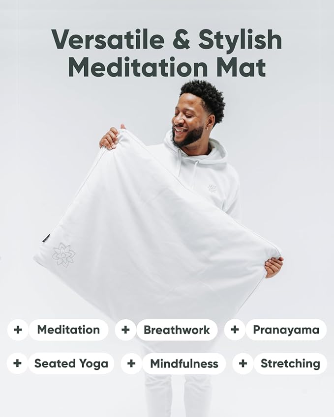 Mindful & Modern Zabuton Meditation Mat - Cotton Filled Yoga and Meditation Pad - Zabuton Meditation Cushion for Kneeling and Sitting Support - Large Rectangular Sitting Floor Pillow for Bench or Zafu