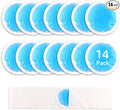 NEWGO Small Ice Packs for Injuries, 14 Pack Round Ice Packs for Face, Hot and Cold Gel Ice Pack Circular Cold Compress with Cloth Backing & Sleeve for Pain Relief, Toothaches, Breast Surgery