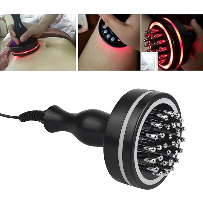 Meridian Brush, Red Light Electric Heating Back Massager for Cellulite, Radiant and Smoother Skin - With Control Panel and Body Brush