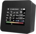 14 in 1 Indoor Air Quality Monitor Air Quality Detector CO₂ CO TVOC HCHO Temperature Humidity PM2.5 PM1.0 PM10 Desktop Air Quality Tester with Time/Date/Alarm Clock/Timer/Stopwatch Support APP Control