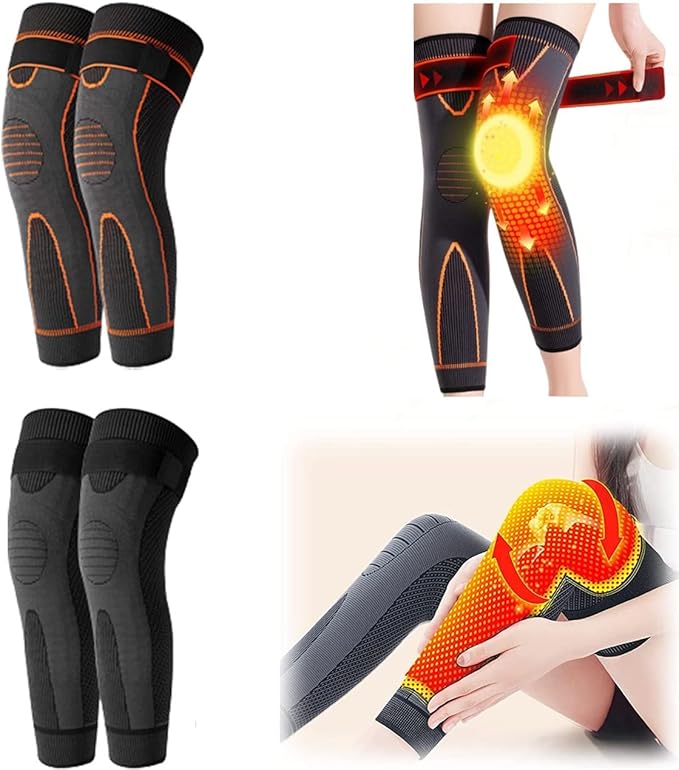 Tourmaline Acupressure Selfheating Knee Sleeve with Tourmaline Acupressure Self-Heating Shaping Socks, Mugwort Acupressure Shaping Knee Pads ，Detox Sculpting Knee Pads