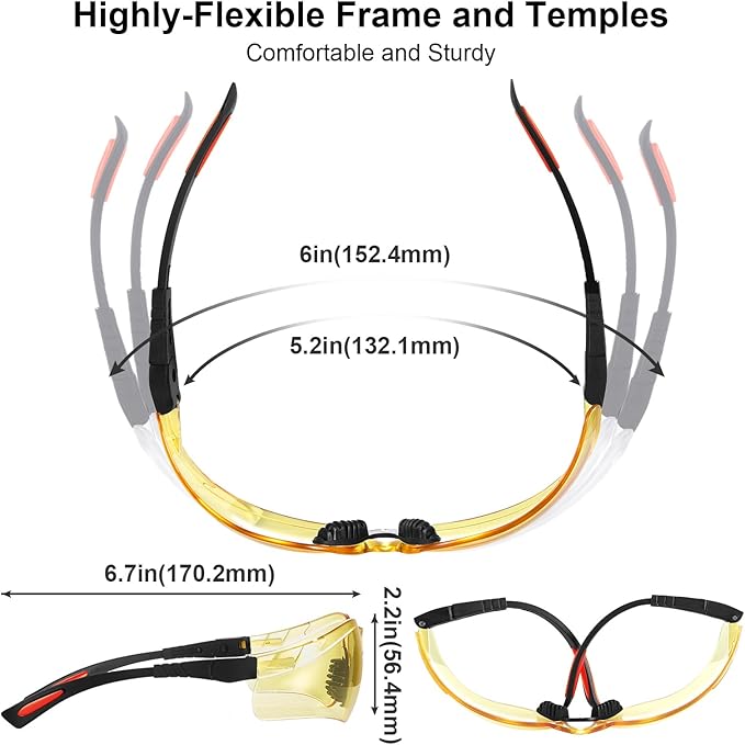 xaegistac Shooting Glasses Anti-fog Shooting Range Eye Protection, Adjustable Safety Glasses with Zipper Hard Case