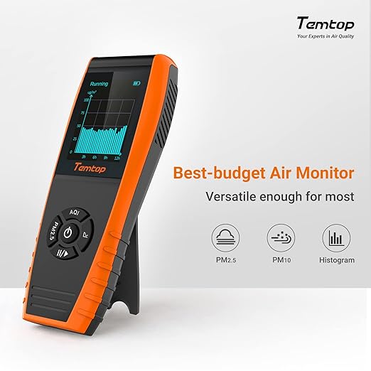 Temtop PM2.5 Monitor P600, Essential Air Particle Meter PM2.5 PM10 Air Quality Tester for Indoor/Outdoor Air Pollution Detection, Particle-Centric Detector w/Data Histogram Display