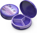 Serfeymi Small Pill Case for Purse, Unique Artistic Patterns Travel Pill Box with 3 Compartments, Portable Mini Pill Organizer for Pocket, Decorative Pill Container for Purse - Purple(Coast)