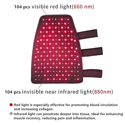 Red Light Therapy Device for Leg & Arm Pain, Near Infrared Therapy Wrap for Calf Thigh Pain Relief Portable Deep Light Therapy with Timer for Muscle Recovery