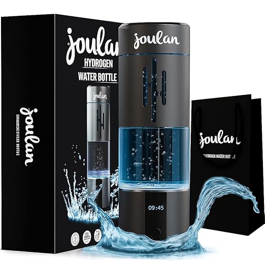 Hydrogenated Water Bottle Generator Glass & Stainless Steel 4500 PPB | SPE & PEM Water Ionizer | Portable Rechargeable Hydrogen Water Bottle for Healthy Hydration