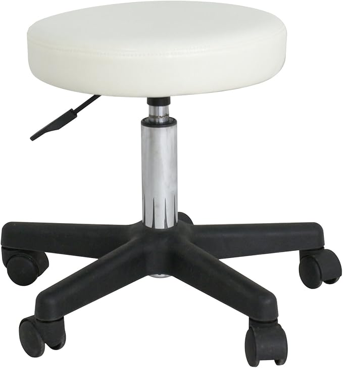 LEMY Professional Salon Stool,Hydraulic Adjustable Rolling Stool with Wheels,PU Leather Swivel Chair for Massage Spa Tattoo Facial Clinic,Ergonomic Design with Lumbar Support and High Mobility