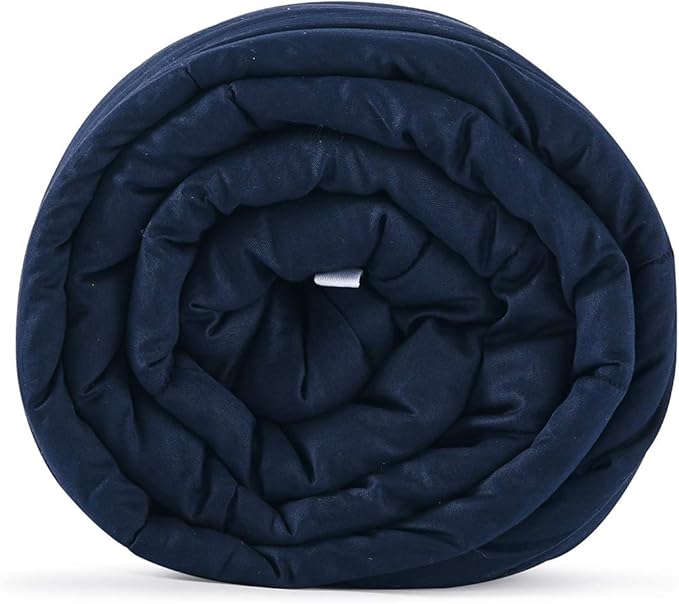 RelaxBlanket King Size Weighted Blanket | 80''x90'',30lbs | for Single or Double | Premium Cotton Material with Glass Beads | Navy