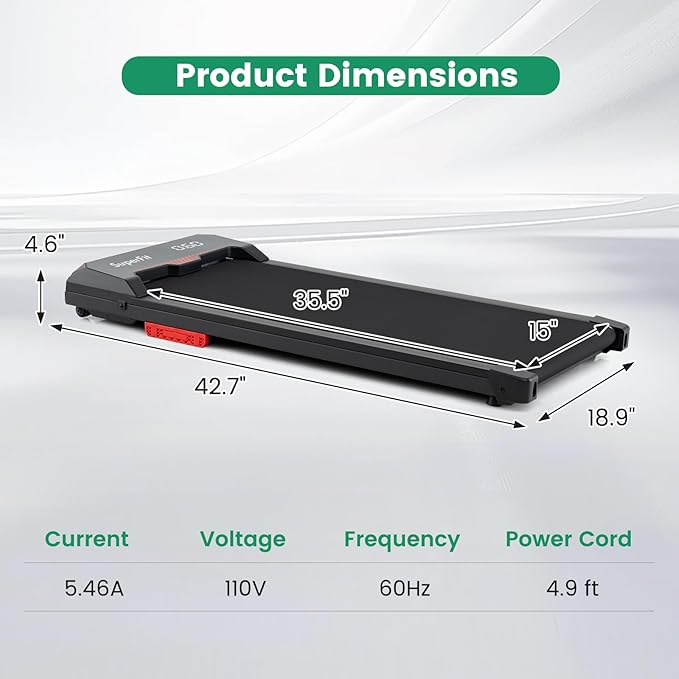 3 in 1 Walking Pad, Portable Under Desk Treadmill with LED Display, APP & Remote Control, 2.5HP Brushless Electric Walking Jogging Machine for Home & Office