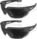 Mechanix Wear Type-X Smoke Lens Safety Glasses - Anti-Fog Polycarbonate Industrial Safety Glasses - Ventilated Temples & Scratch-Resistant Lenses - Grey Frame - 2 Pack