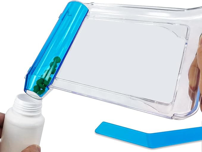Right Hand Pill Counting Tray with Spatula (Clear - L Shape)