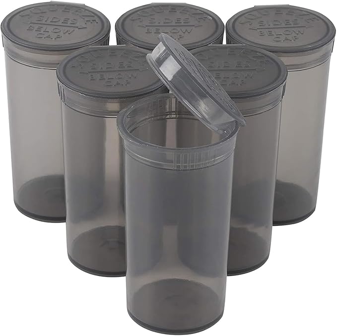 100Pcs Empty Pill Bottles with Caps, 13 Dram Empty Prescription Vial, Waterproof Airtight Joint Pill Bottles with Pop Top Caps, Medicine Container for Pill, Crafts, Candy, Supplements(Black)