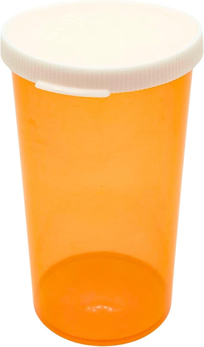 Five Star Supplies Snap Cap Plastic Pill Bottles - Easy Open Snap Cap - Pill Container Prescription Vial (Amber, 40 DRAM 190 ct.)