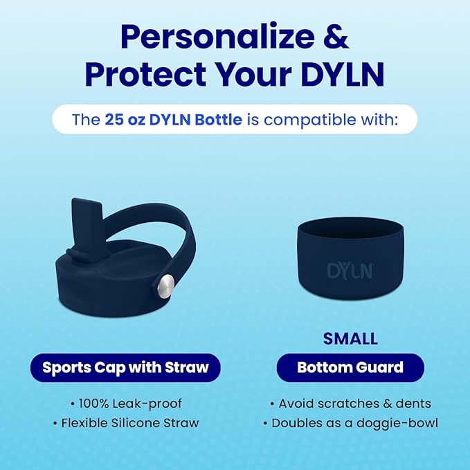 DYLN Hydrogen Water Bottle | Create Hydrating Alkaline Hydrogen-Rich Water Up to 9 pH | Vacuum Insulated Stainless Steel Water Bottle | Keeps Water Cold for 24 Hours