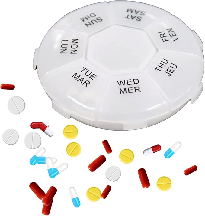 Weekly Pill Organizer,Pill Case, Pill Organizer, Pill Box 7 Days, Portable Travel Pill Box, Compact Dispenser Medicine case