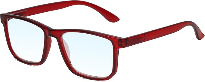 Calabria R861 Rectangular Blue Light Blocking Reading Glasses Men Women Trendy Eyeglass Work Gaming Computer Readers w/Case