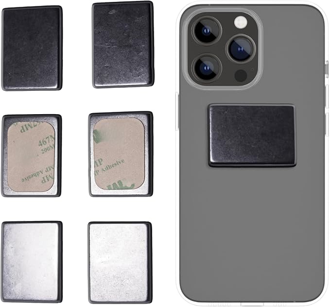 Shungite Sticker for Cell Phone Protection - Harmonizing Shield Defense - Wearable Type II Shungite Crystal - Square Large - Qty: 6 pcs Pack