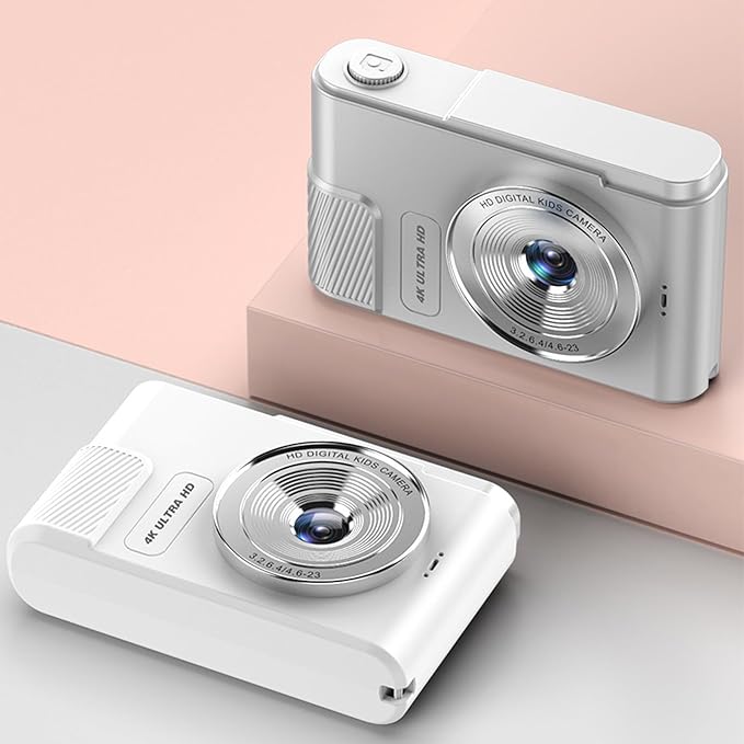 Dpofirs Digital Camera 48MP 4K Vlogging Camera with 2.4 Inch Screen 16X Digital Zoom Compact Camera for Teens Beginner Adult (White)