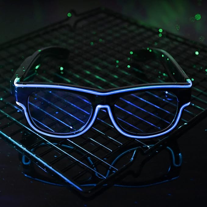 Ainiv Wireless Light Up Glasses 3 Modes LED Luminous Glasses Glow in the Dark for Parties, DJ, EDM, Halloween, Christmas
