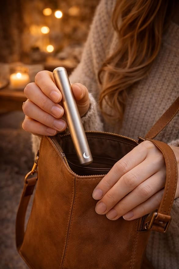 Brando Moon Small Metal Pill Container Tube – Durable Compact Pocket Pill Case 4.5” – Water-Resistant, Travel-Ready Design for Medications, Vitamins & Small Items – Lightweight Easy to Carry