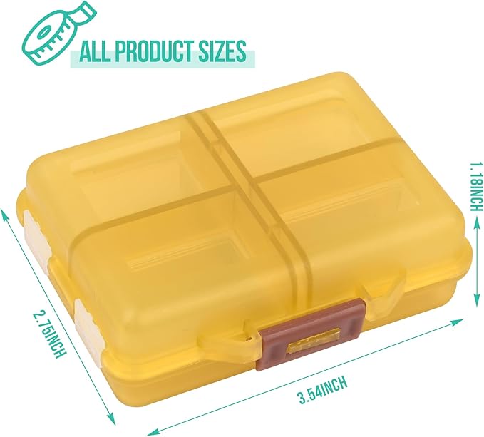 Travel Pill Organizer Small 8 Grid Compartments Pill Holder Box - Portable Medicine Container Case - Daily Weekly Medication Organizer