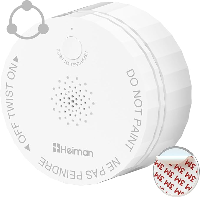 Heiman Smoke Detector, Interconnected Photoelectric Battery Operated Smoke Alarms, Ul 217 10th Certified, Wireless Interlinked Portable Mini for Home