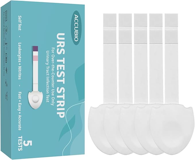 UTI Test Strips, Urinary Tract Infection Testing Kit, Home Rapid Detection for Leukocytes and Nitrite, at Home UTI Testing, Clean Grip Handle, UTI Test Kit Individually Wrapped, 5 Strips