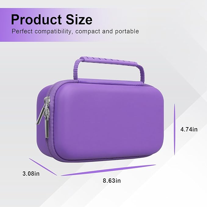 Canboc Travel Carrying Case for Asthma Inhaler, Handheld Spacer for Adults and Kids, Masks, Hard Inhaler Case with Mesh Pocket fit Medicine and Other Essentials, Purple