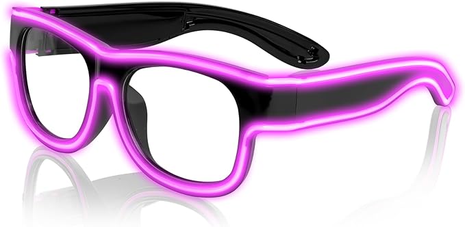 Ainiv Wireless Light Up Glasses 3 Modes LED Luminous Glasses Glow in the Dark for Parties, DJ, EDM, Halloween, Christmas