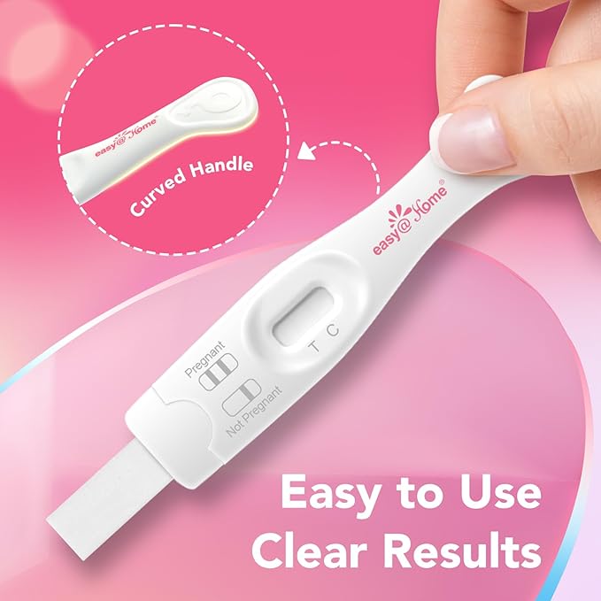 Easy@Home Pregnancy Test Sticks: Reliable & Early Detection - Accurate Results in Minutes - Easy to Use at Home | Pregnancy Tests with Curved Handle - 6 Sticks + 12 Strips
