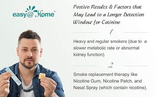 Easy@Home Nicotine Urine Test Strips Sensitive Rapid Testing Kit Detection 200 ng/mL #ECOT-114 (Pack of 20)