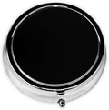 Pill Case, Medicine Pill Organizer Case Container Custom Travel Pill Holder Vitamin for Purse Med Wallet Portable Mini Pastillero Round Customizable, Black02, Personalized Gifts
