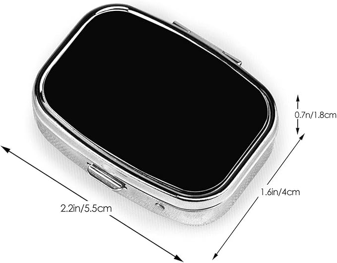 Medicine Pill Organizer, Medicine Pill Box Case Container Travel Pill Holder Vitamin for Purse Med Wallet Portable Mini Pastillero Square, Black01, Customized Gifts